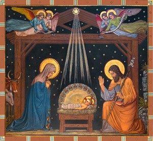 Birth of Jesus painted by Benedictine monks (photo courtesy Conception Abbey)